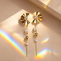 Opera Fan Tassel Drop Earrings