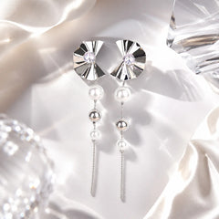Opera Fan Tassel Drop Earrings