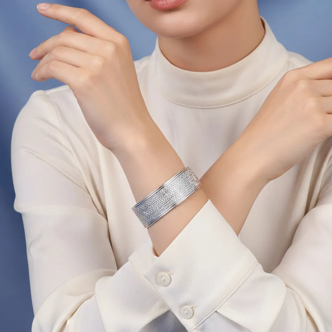 Shimmering Textured Statement Cuff