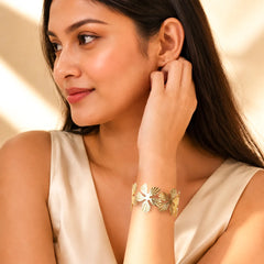 Golden Floral Cuff