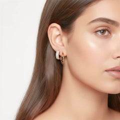 Set of 4 Golden Hoop Earrings Combo