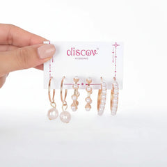 Pack of 3 Golden Lumina Pearl Hoop Earrings