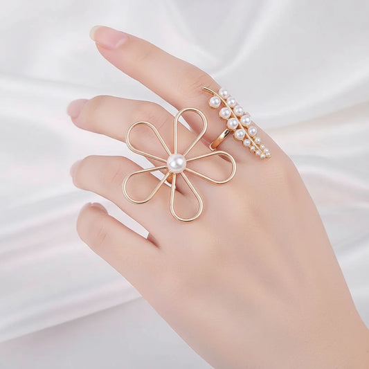 Pack of 2 Floral Vine Statement Rings Combo