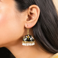Meenakari Black Bell Jhumka