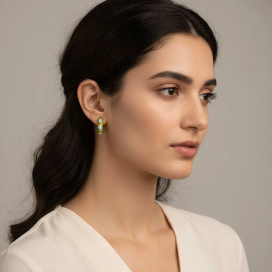 Pista Bloom Hoops Earrings - 18K Gold Plated