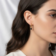 Crystal Gems Small Round Hoops - 18K Gold Plated