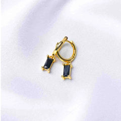Crystal Gems Small Round Hoops - 18K Gold Plated