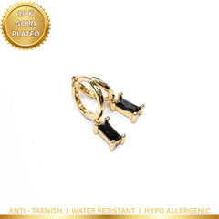 Crystal Gems Small Round Hoops - 18K Gold Plated