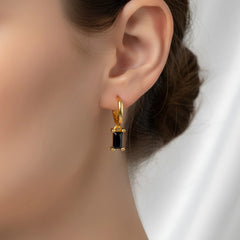 Crystal Gems Small Round Hoops - 18K Gold Plated