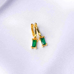 Crystal Gems Small Round Hoops - 18K Gold Plated