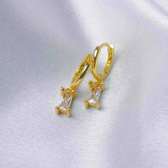 Crystal Gems Small Round Hoops - 18K Gold Plated
