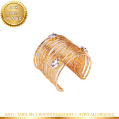 Crystal Sparkle Statement Bracelet - 18K Gold Plated