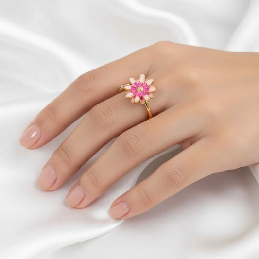 Blush Floral Blossom Ring - 18K Gold Plated