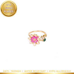Blush Floral Blossom Ring - 18K Gold Plated
