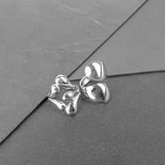 Pack Of 2 Statement Wave Rings - Rhodium Plated