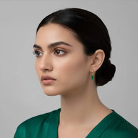 Crystal Gems Small Round Hoops - 18K Gold Plated