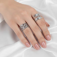 Pack of 2 Leaf Vine And Lattice Rings