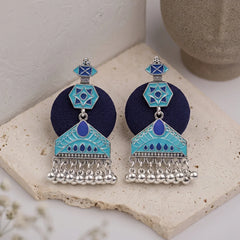 Bright Geometric Dual Coloured Dangle Earrings