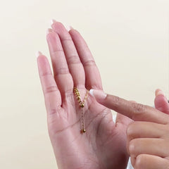 Golden Beaded Layered Chain Ring - 18K Gold Plated