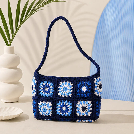 Indigo Azure Crochet Sling Bag