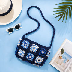 Indigo Azure Crochet Sling Bag