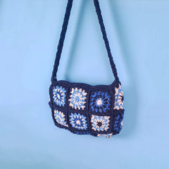 Indigo Azure Crochet Sling Bag