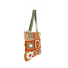 Floral Rustic Crochet Tote Bag