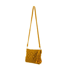 Mustard Macramé Sling Bag