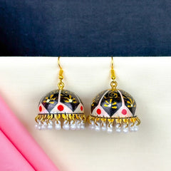 Midnight Gold Meenakri Jhumkas