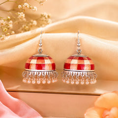 Classic Check Meenakari  Jhumkas