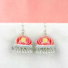 Blush Petal Meenakari Jhumka