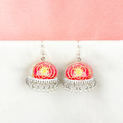 Blush Petal Meenakari Jhumka