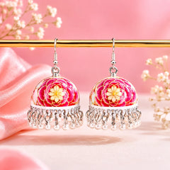 Blush Petal Meenakari Jhumka