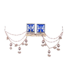 Royal Blue Noor Meenakari Earchain Earrings