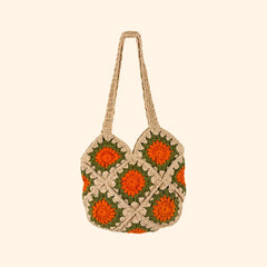 Beige Bloom Crochet Bag