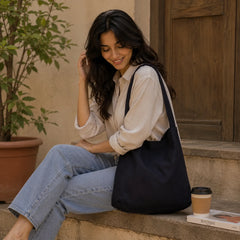 Black Hobo Tote Bag