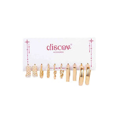 Set of 5 Golden And Chunky Small Hoops Combo