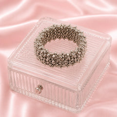 Oxidised Silver Spiral Beaded Bracelet