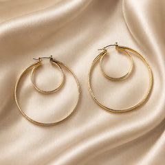 Aurora Textured Gold  Hoop Earrings