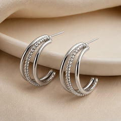 Infinity Silver Hoop Earrings
