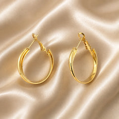 Triple Layer Gold Hoop Earrings
