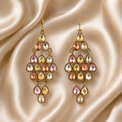 Crystal Petal Drop Earrings