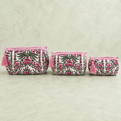 Pink Vine Floral 3 Layered Pouches