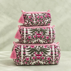 Pink Vine Floral 3 Layered Pouches