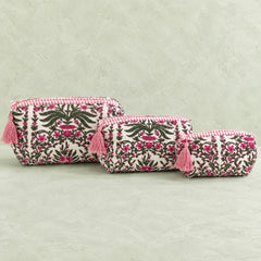 Pink Vine Floral 3 Layered Pouches
