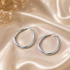 Silver Halo Hoops Earrings