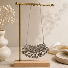 Boho Mirror Oxidised Necklace