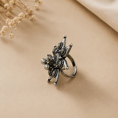 Vintage Blossom Oxidised Ring