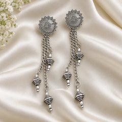 Oxidised Long Jhumka Dangle Earrings