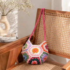 Pastel Bloom Crochet Sling Bag
